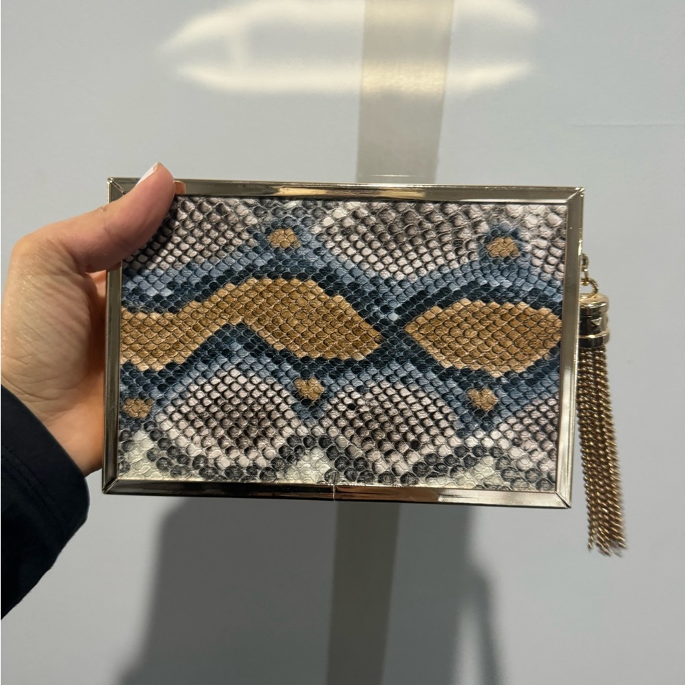 Elegant Gold and Blue Clutch